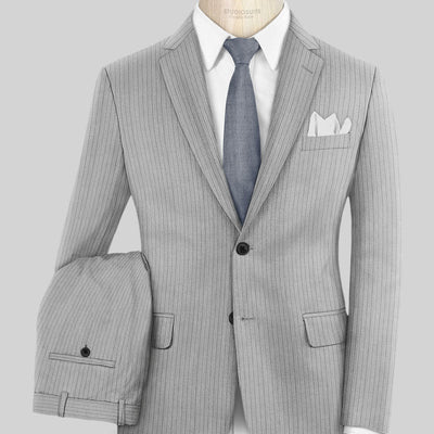 Reda Tibaro Gray Stripe Wool Suit