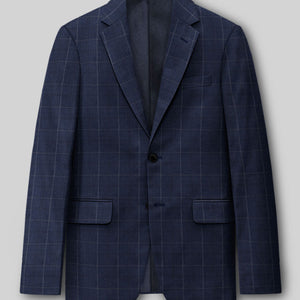 Reda Trivon Blue Checks Wool Jacket