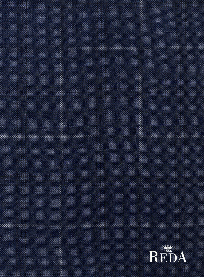 Reda Trivon Blue Checks Wool Jacket
