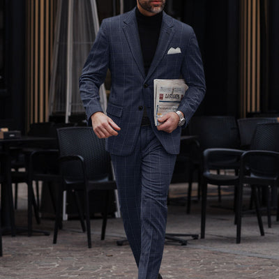 Reda Trivon Blue Checks Wool Suit