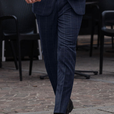 Reda Trivon Blue Checks Wool Suit