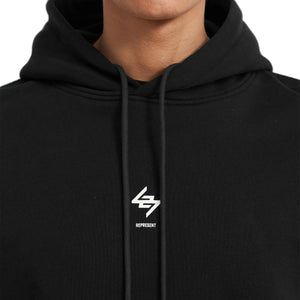 Represent 247 Oversized Jet Black Hoodie