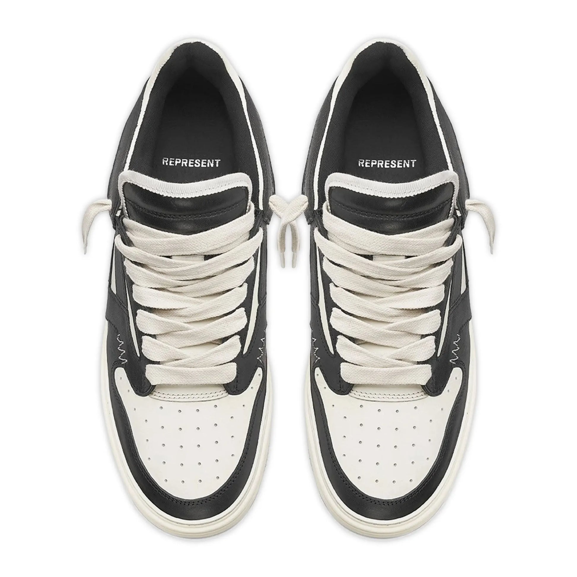 Represent Reptor Low Black Vintage White Sneakers