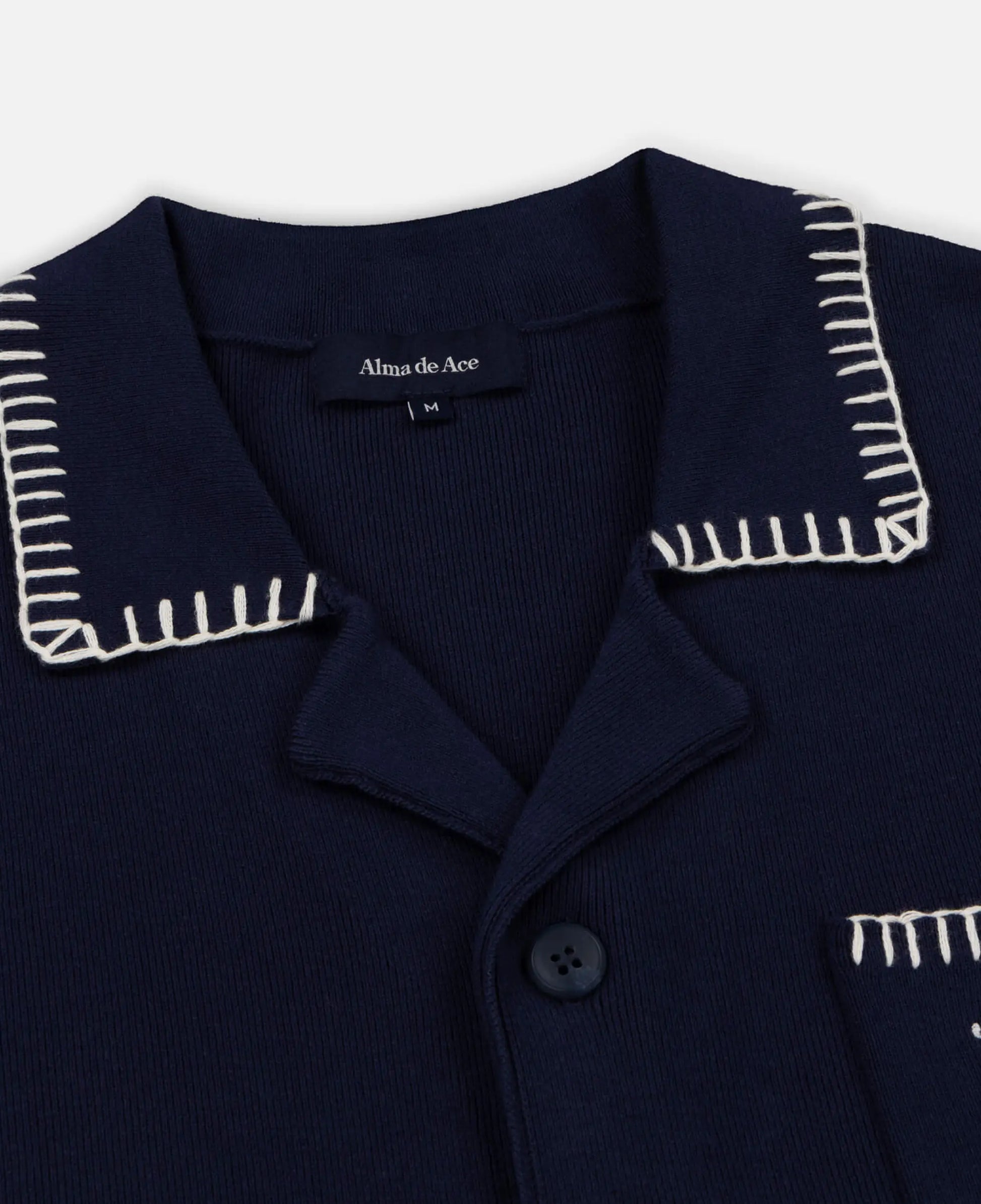 Alma De Ace Rexa Stitched Navy Blue Shirt