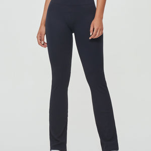 Ribbed Flare Leggings - Black