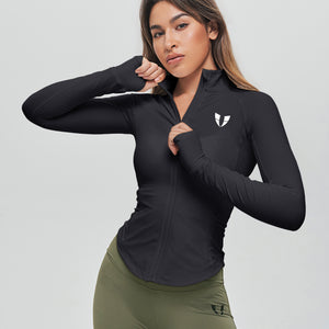 Ribbed Gym Jacket - Black