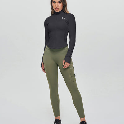 Ribbed Gym Jacket - Black