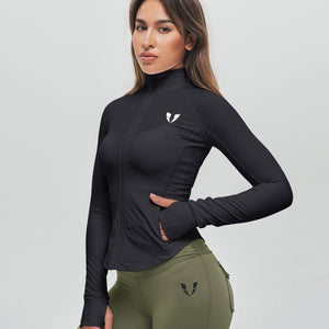 Ribbed Gym Jacket - Black