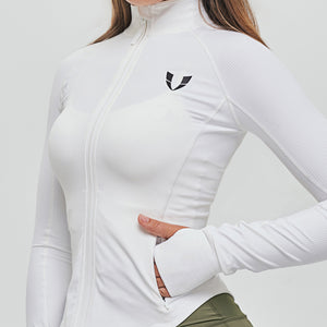 Ribbed Gym Jacket - White