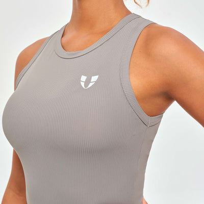 Ribbed Workout Tank - Gray