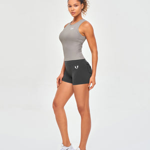 Ribbed Workout Tank - Gray