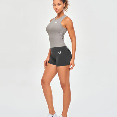 Ribbed Workout Tank - Gray