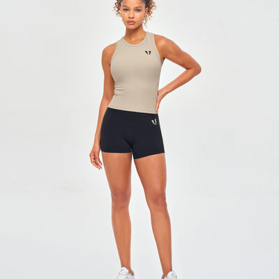 Ribbed Workout Tank - Khaki
