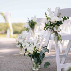 Chic White and Green Riverside Wedding