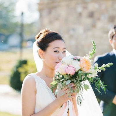 Romantic Peach and Coral Garden Wedding