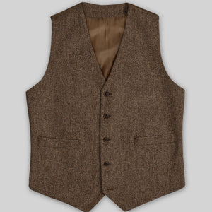 Rust Herringbone Tweed Waist Coat