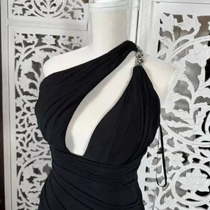 Jersey Fitted One Shoulder Slit Gown by Jovani 02543