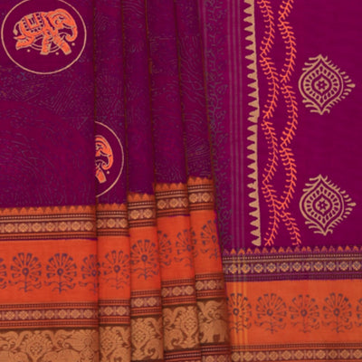 Hand Block Printed Cotton Saree