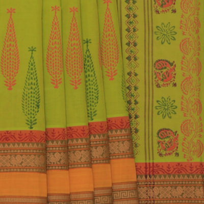 Hand Block Printed Cotton Saree