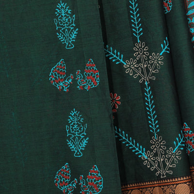Hand block printed cotton saree