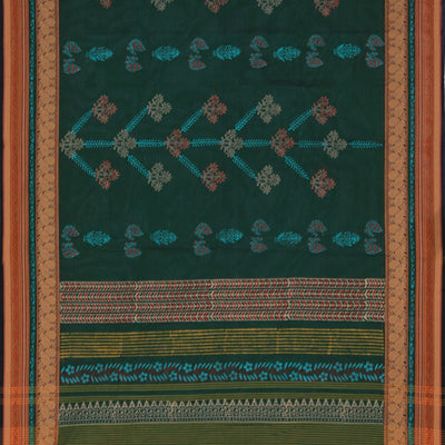 Hand block printed cotton saree