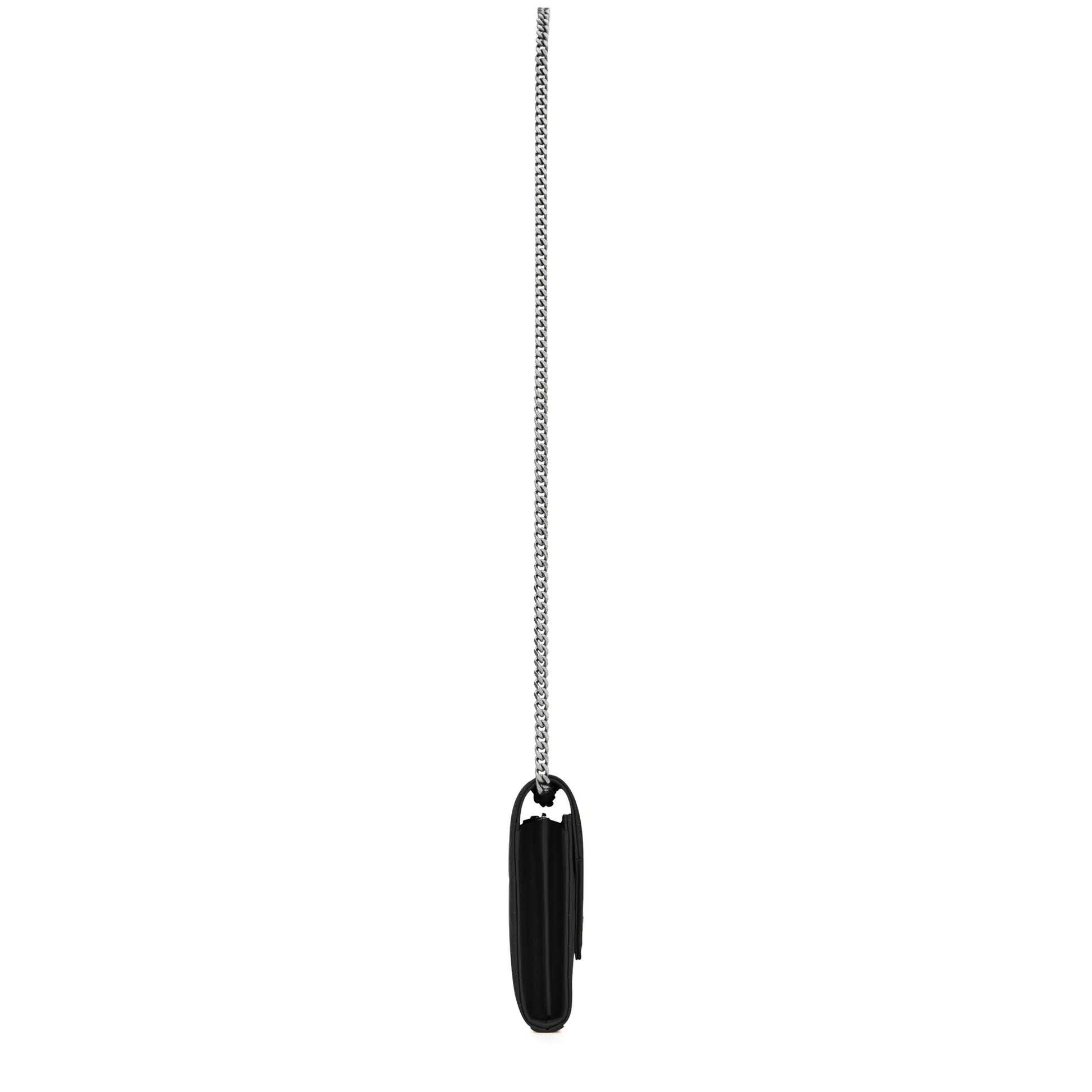 Saint Laurent Monogram Envelope Black Silver Crossbody Bag