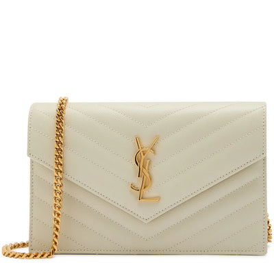 Saint Laurent Monogram Envelope Blanc Vintage Crossbody Bag