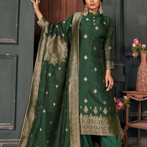 Phthalo Green Unstitched Salwar Suit