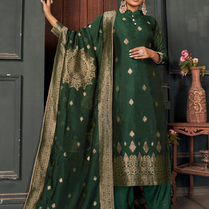 Phthalo Green Unstitched Salwar Suit
