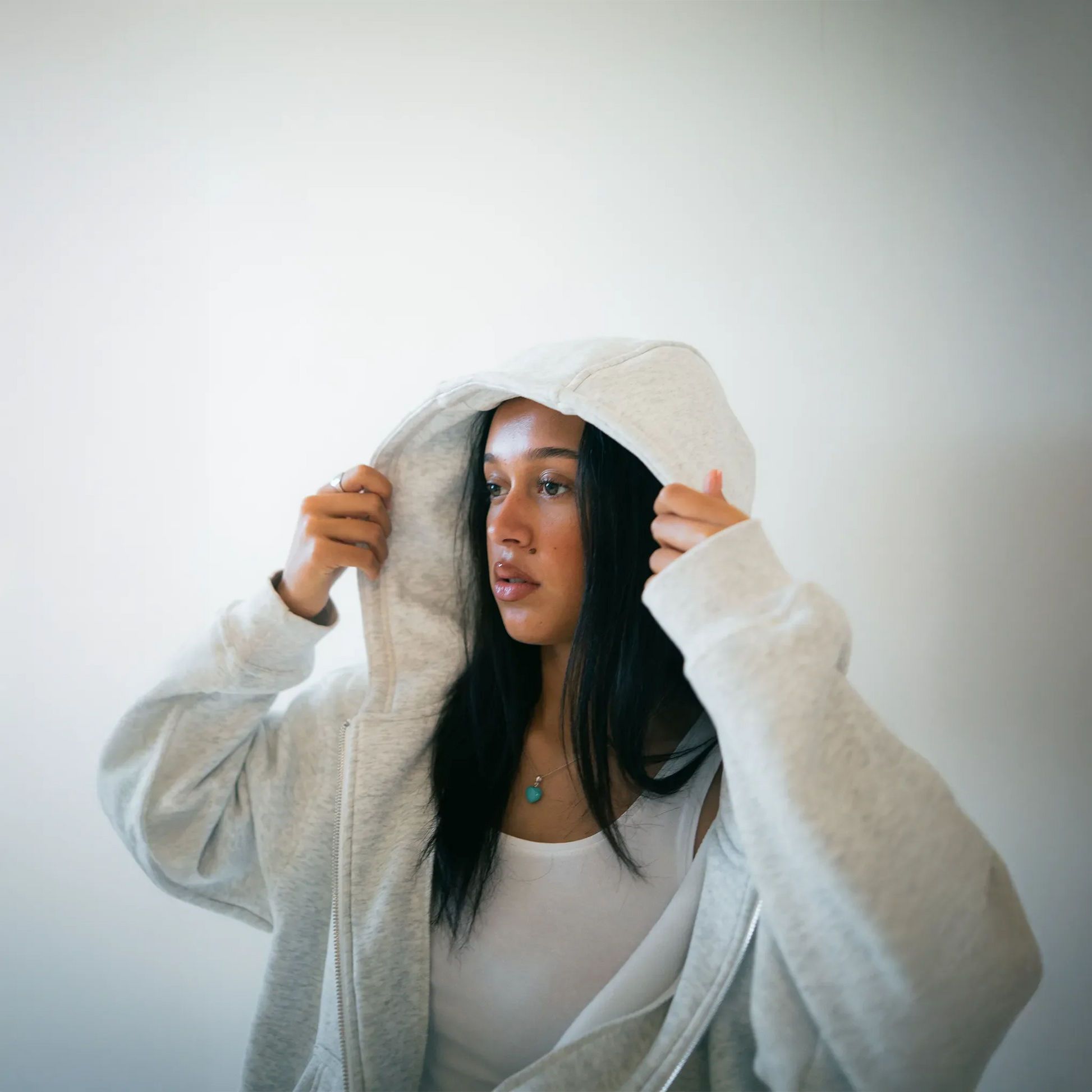 Samuel Bailey Star Emblem Grey Zip-Up Hoodie