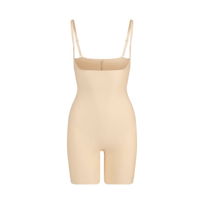 Skims Body Core Sculpt Open Bust Mid Thigh Bodysuit Sand
