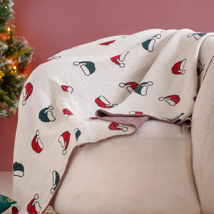 Santa Hat Christmas Sofa Throw Blanket