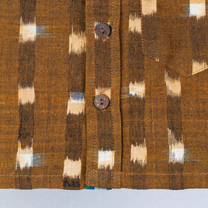 Brown - Ikat Weave Cotton Full-Sleeve Kids Shirt