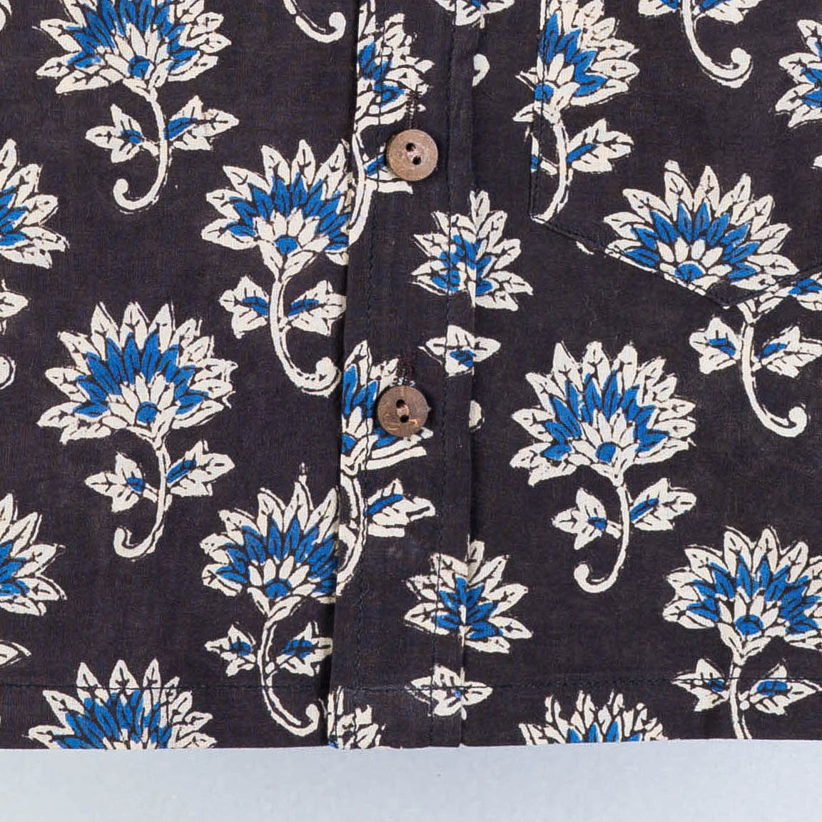 Brown - Sanganeri Block Printed Cotton Half-Sleeve Kids Shirt