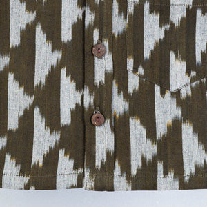 Brown - Ikat Weave Cotton Half-Sleeve Kids Shirt