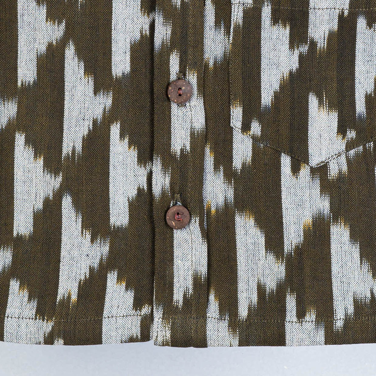 Brown - Ikat Weave Cotton Half-Sleeve Kids Shirt