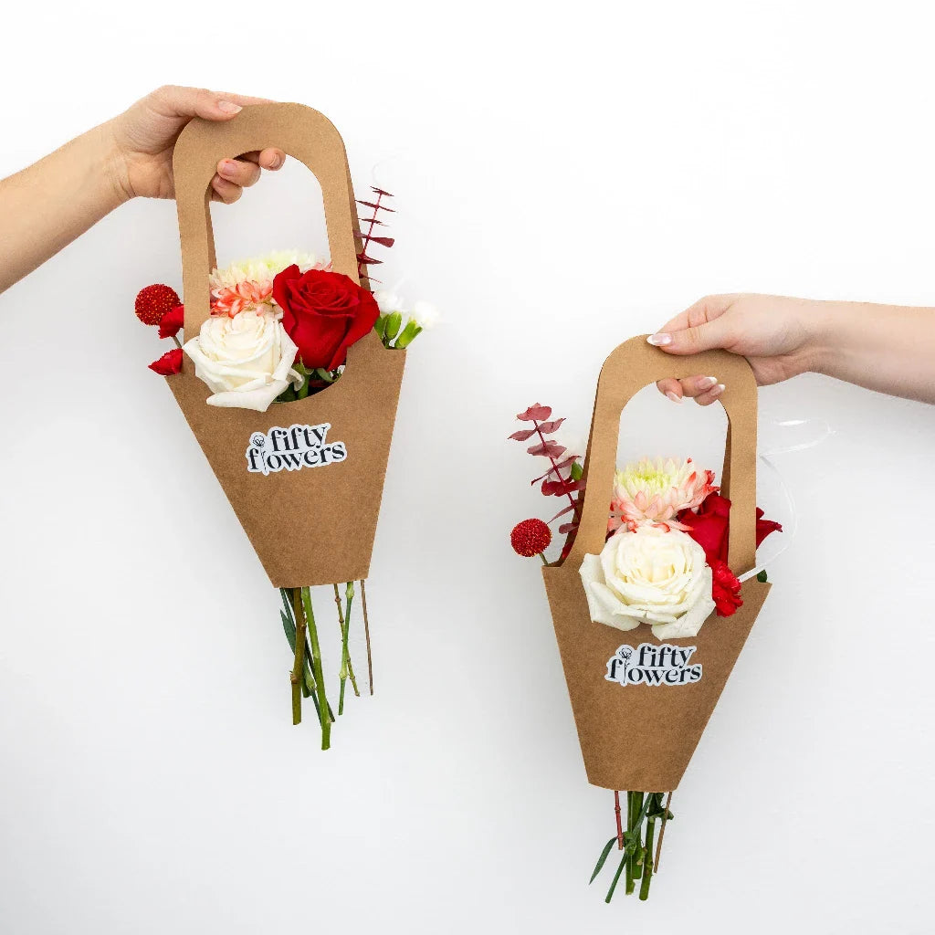 Scarlet Red Bouquet Bar Flower Kit