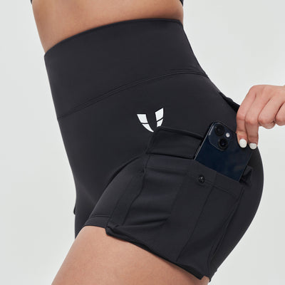 Scrunch Butt Cargo Shorts - Black