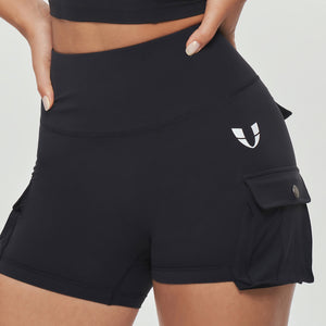 Scrunch Butt Cargo Shorts - Black