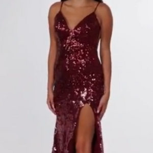 Sequin Fitted Sleeveless Slit Gown by Jovani 09749