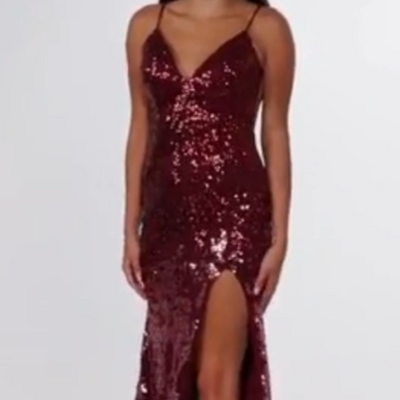 Sequin Fitted Sleeveless Slit Gown by Jovani 09749