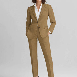 Women's Sepia Brown Linen Suit