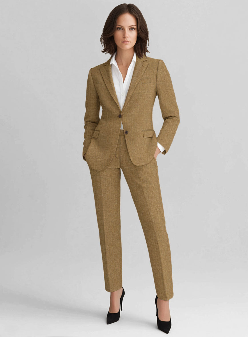 Women's Sepia Brown Linen Suit