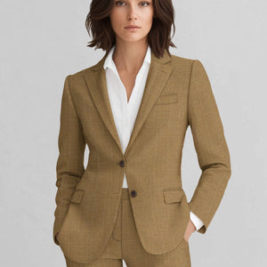Women's Sepia Brown Linen Suit