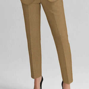 Women's Sepia Brown Linen Suit