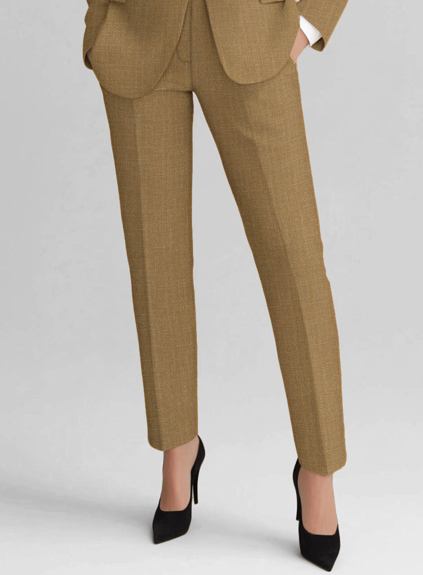 Women's Sepia Brown Linen Suit
