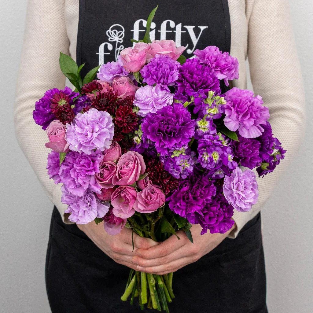 Shades Of Purple Flower Centerpieces