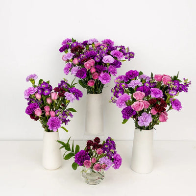 Shades Of Purple Flower Centerpieces