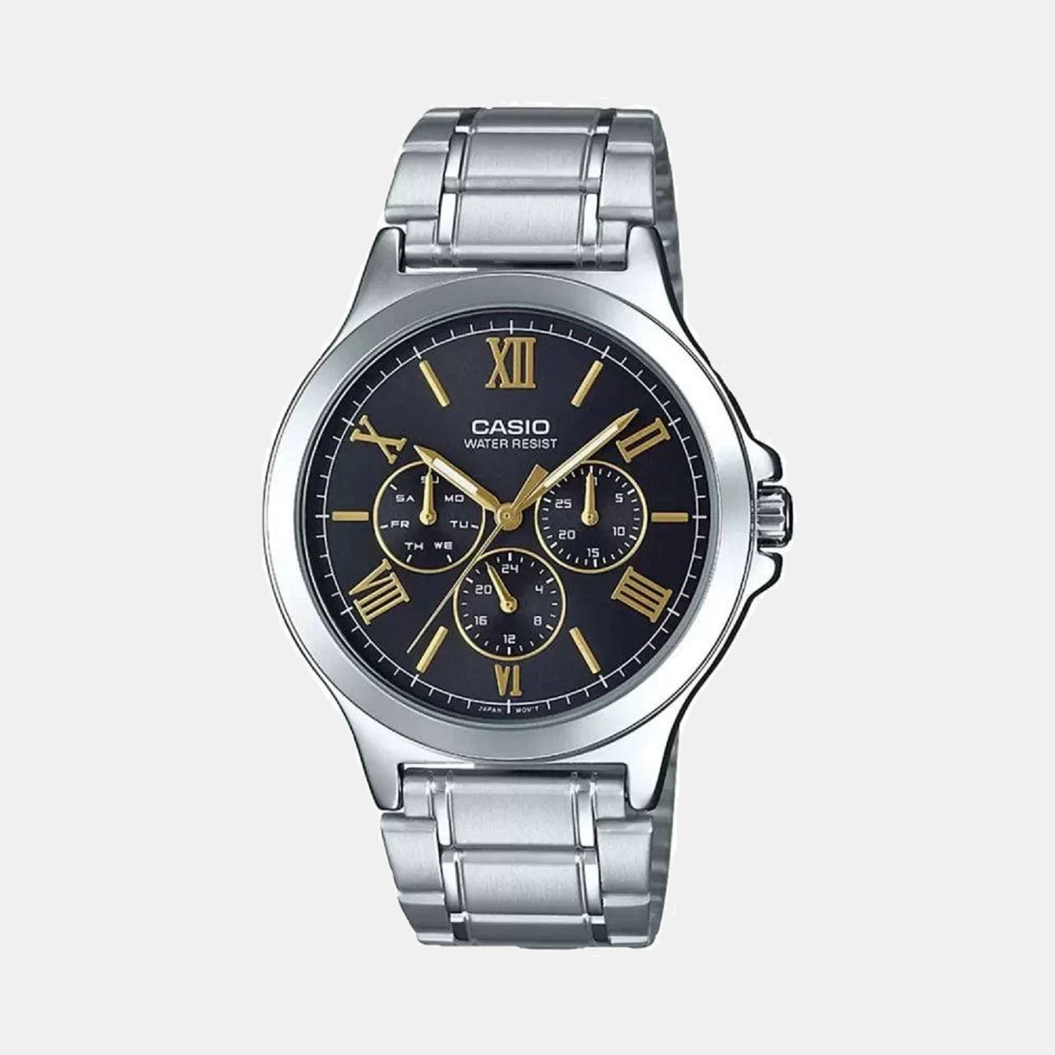 Enticer Men Quartz Black Dial Chronograph Stainless Steel Watch A1893