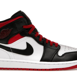 Air Jordan 1 Mid Sneakers White / Gym Red / Black Sale